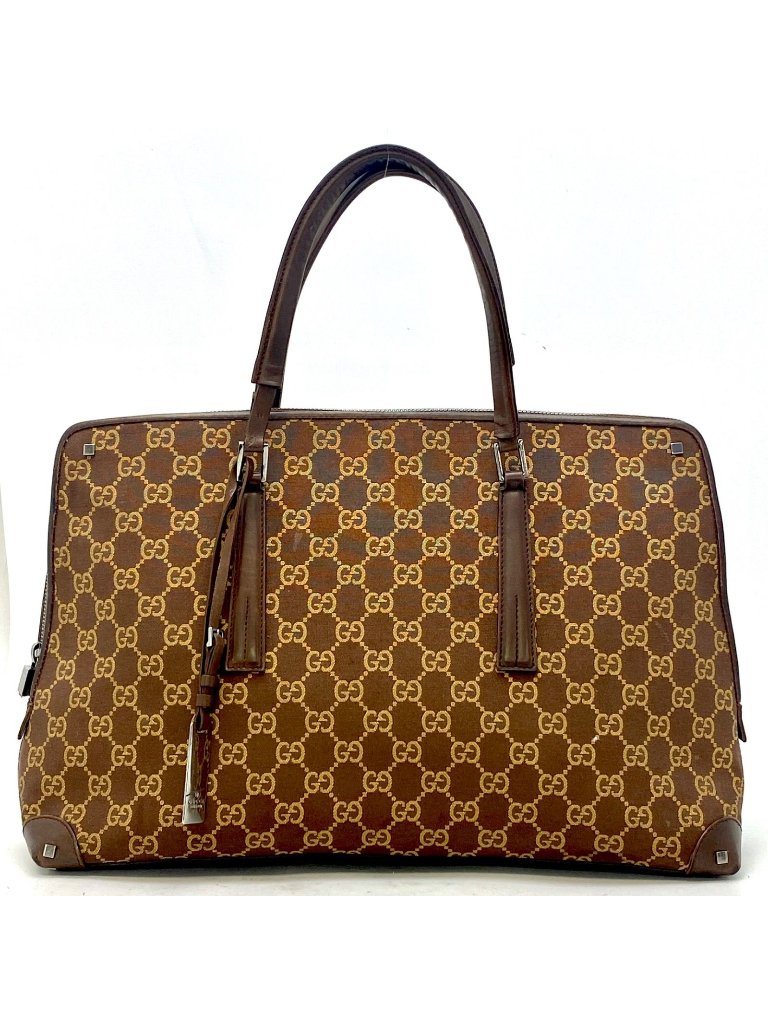 Gucci Handbag Mini Boston Gg Canvas Travel Business Brown